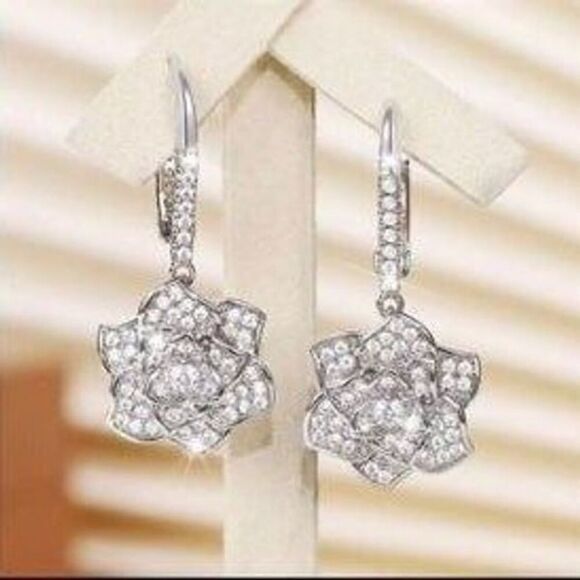 Sterling Silver Cubic Zirconia Earrings - Picture 5 of 8